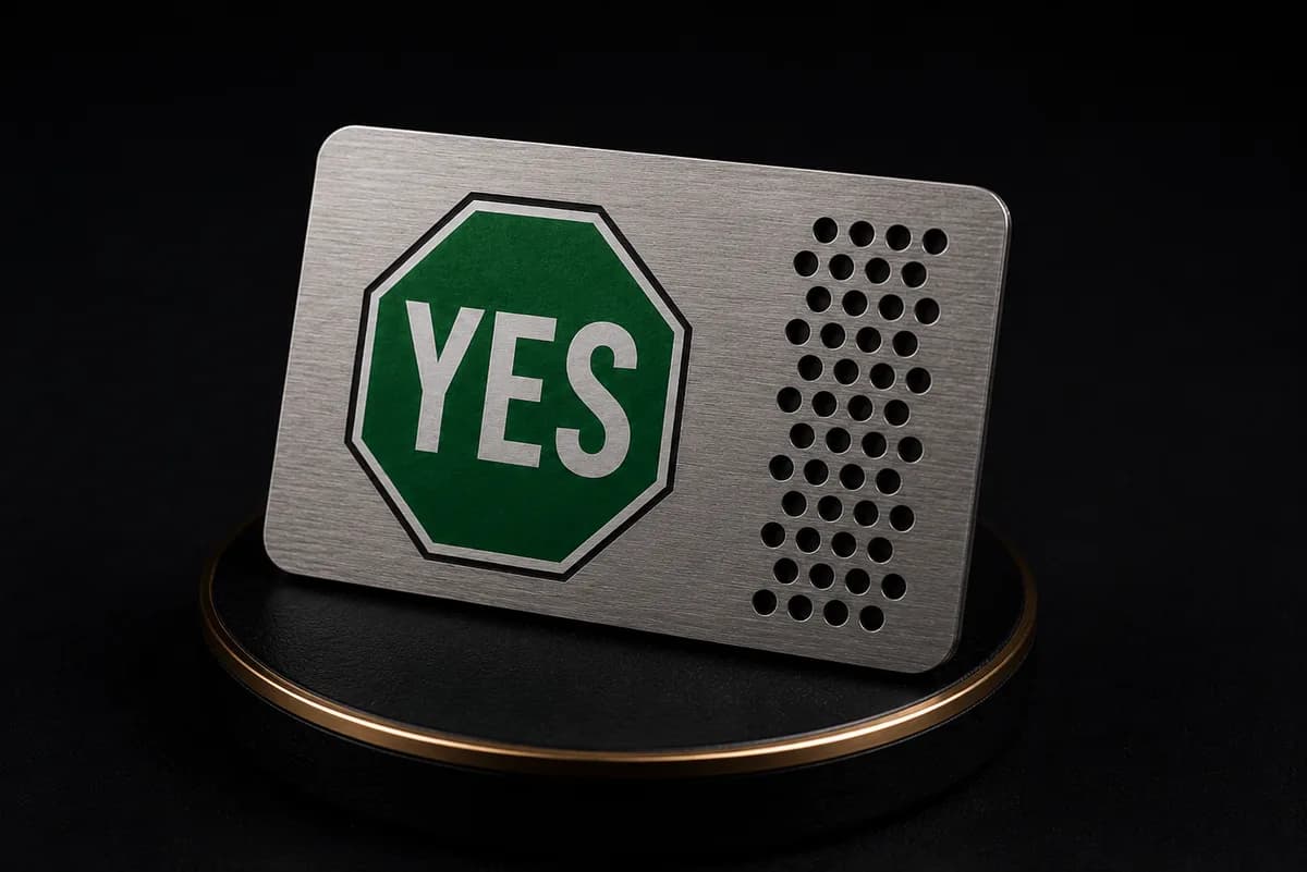 YES metal card artwork